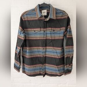 Katin Multicolored Striped Button-Down Long Sleeve Flannel Shirt